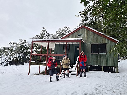 Brian Alan and Bruce leaving Hurunui Hut
Photo: Simon
2022-07-31 08.54.05; '2022 Jul 31 08:54'
Original size: 4,032 x 3,024; 3,264 kB
2022-07-31 08.54.05 S20 Simon - Brian Alan and Bruce leaving Hurunui Hut.jpeg