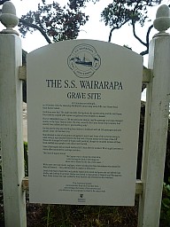 Whangapoua SS Wairarapa graves sign
Photographer;&nbsp;Simon
2012-12-30&nbsp;16.56.46;&nbsp;Metadata time: '2012 Dec 30 16:56'
Original size:&nbsp;3,000 x 4,000; 4,975 kB
Filename: 2012-12-30 16.56.46 P1040519 Simon - Whangapoua SS Wairarapa graves sign.jpeg
