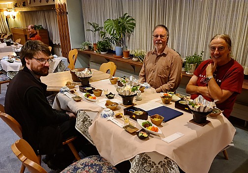 Kevin, Simon and Jim at Alpenburg dinner
Photographer;&nbsp;Adrian
2024-03-07&nbsp;18.06.07;&nbsp;Metadata time: '2024 Mar 07 22:06'
Original size:&nbsp;8,439 x 5,889; 7,159 kB;&nbsp;cr
Filename: 2024-03-07 18.06.07 S20+ Adrian - Kevin, Simon and Jim at Alpenburg dinner_cr.jpg
