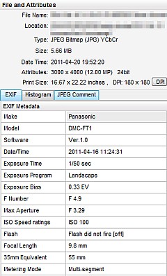 Image EXIF data