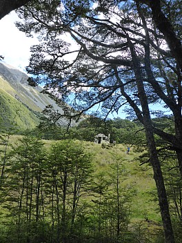 2016-01-05 16.40.15 P1000329 Simon - first view of Maitland Hut.jpeg: 3456x4608, 5288k (2016 Jan 05 16:40)