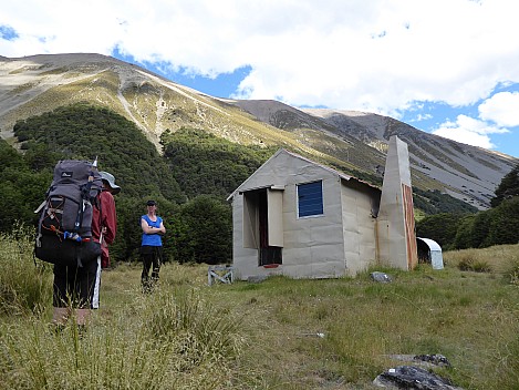 2016-01-05 16.43.09 P1000124 Brian - Bruce arriving at Maitland Hut.jpeg: 4000x3000, 4856k (2016 Jan 05 16:43)