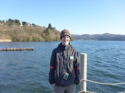 2016-03-02 15.03.12 P1000827 Simon - Adrian on the wharf at Lake Ashinoko.jpeg: 4608x3456, 6206k (2016 Mar 02 15:03)