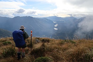 Mataketake Hut to Blue River Hut via tops, drive to Waita River at the south end of Haast-Paringa Cattle Track, tramp to Coppermine Creek Hut Mataketake Hut to Blue River Hut via tops, drive to Waita River at the south end of Haast-Paringa Cattle Track, tramp to Coppermine Creek Hut