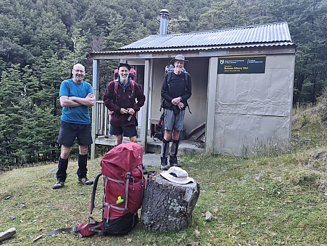 Alan, Brian, and Bruce departing Bottom Misery Hut
Photo: Simon
2024-02-01 09.13.26; '2024 Feb 01 09:13'
Original size: 9,248 x 6,936; 16,102 kB