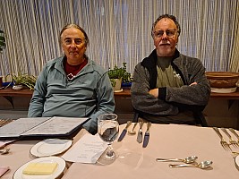 Prince Hotel East Wing to Hotel Alpenburg; visit to the Jigokudani Snow Monkeys
Jim and Simon dinner at the Alpenburg
Photo: Simon
2024-03-06 17.59.33; '2024 Mar 06 17:59'
Original size: 9,248 x 6,936; 9,570 kB
2024-03-06 17.59.33 S20+ Simon - Jim and Simon dinner at the Alpenburg.jpeg