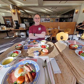 Simon at set breakfast when only seven guests
Photo: Jim
2024-03-11 07.35.40; '2024 Mar 11 11:35'
Original size: 2,992 x 2,992; 2,746 kB