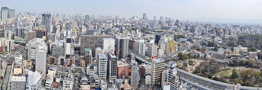 View from Tsūtenkaku Tower
Photographer;&nbsp;Simon
2024-03-14&nbsp;10.45.48;&nbsp;Metadata time: '2024 Mar 14 10:45'
Original size:&nbsp;17,920 x 6,178; 16,594 kB;&nbsp;stitch
Filename: 2024-03-14 10.45.48 S20+ Simon - view from Tsūtenkaku Tower_stitch.jpg