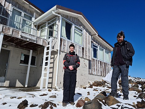 Adrian and Kevin outside Tararua Lodge
Photo: Simon
2024-09-11 09.47.30; '2024 Sept 11 09:47'
Original size: 9,248 x 6,936; 16,102 kB
2024-09-11 09.47.30 Simon  - Adrian and Kevin outside Tararua Lodge.jpg