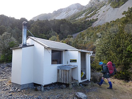 Simon arriving at Curtis Memorial Hut
Photographer;&nbsp;Brian
2020-08-30&nbsp;12.15.30;&nbsp;Metadata time: '2020 Aug 30 12:15'
Original size:&nbsp;4,000 x 3,000; 4,759 kB
Filename: 2020-08-30 12.15.30 P1020267 Brian - Simon arriving at Curtis Memorial Hut.jpeg