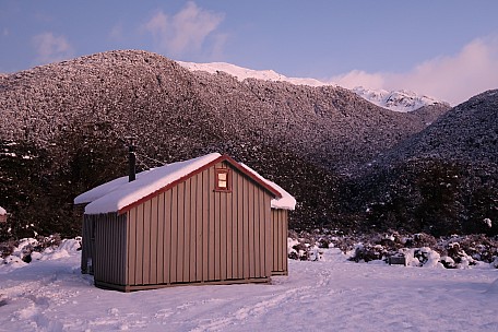 Hurunui  3 hut and snowy hills in morning light
Photographer;&nbsp;Brian
2022-08-01&nbsp;07.23.52;&nbsp;Metadata time: '2022 Aug 01 07:23'
Original size:&nbsp;5,472 x 3,648; 8,746 kB
Filename: 2022-08-01 07.23.52 IMG_0422 Brian - Hurunui 3 hut and snowy hills in morning light.jpeg