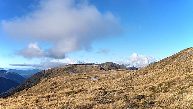 View north to Mataketake hut
Photo: Philip
2023-04-19 16.35.17; '2023 Apr 19 16:35'
Original size: 8,530 x 4,838; 8,148 kB; stitch
2023-04-19 16.35.17 Philip - view north to Mataketake hut_stitch.jpg