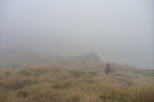 Bian and Simon taking the track from  Mataketake hut in the cloud
Photographer;&nbsp;Philip
2023-04-20&nbsp;08.53.25;&nbsp;Metadata time: '2023 Apr 20 08:53'
Original size:&nbsp;4,320 x 2,880; 5,009 kB
Filename: 2023-04-20 08.53.25 P1070144 Philip - Bian and Simon taking the track from  Mataketake hut in the cloud.jpeg