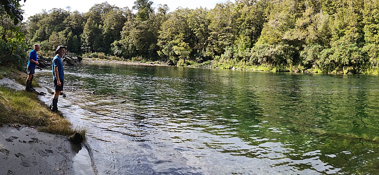 Philip and Brian at Moeraki river pool below Blue River Hut
Photo: Simon
2023-04-20 14.02.39; '2023 Apr 20 14:02'
Original size: 13,339 x 6,183; 100,849 kB; stitch
2023-04-20 14.02.39 S20+ Simon - Philip and Brian at Moeraki river pool below Blue River Hut_stitch.jpg