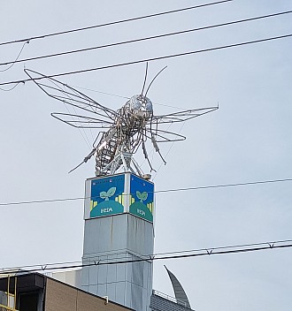Insect sculpture on Ikeda building
Photographer;&nbsp;Jim
2024-03-14&nbsp;09.06.01;&nbsp;Metadata time: '2024 Mar 14 13:06'
Original size:&nbsp;1,886 x 2,014; 1,094 kB;&nbsp;cr
Filename: 2024-03-14 09.06.01 S21FE+ Jim - Insect sculpture on Ikeda building_cr.jpg